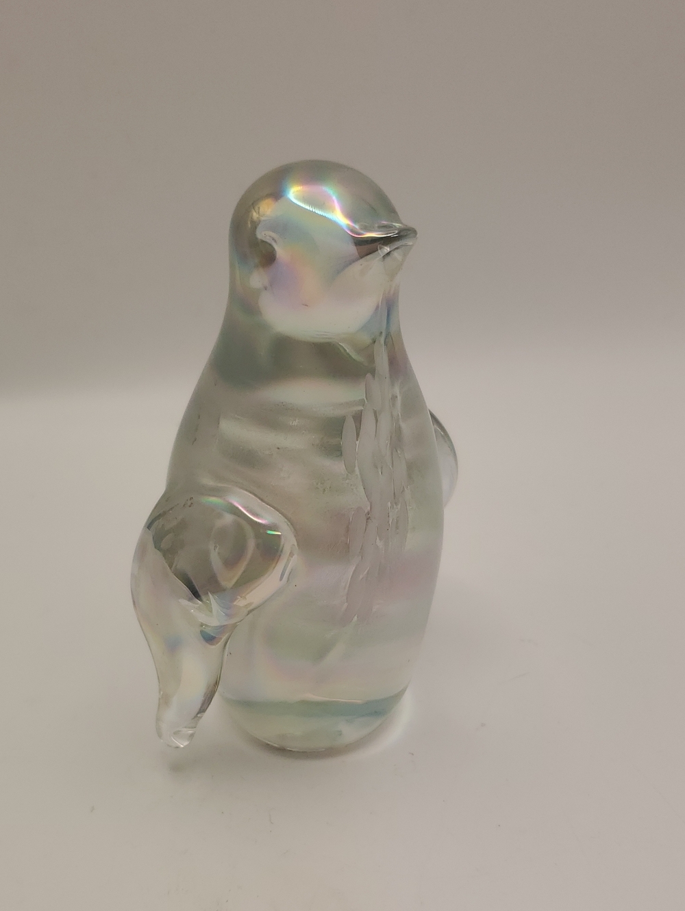 Silvestri Iridescent Glass Penguin Figurine